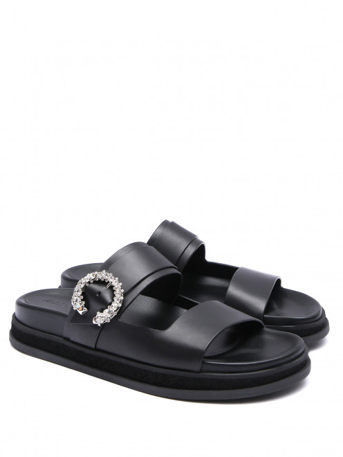 Шлепанцы из кожи с декоративными пряжками Jimmy Choo - Общий вид