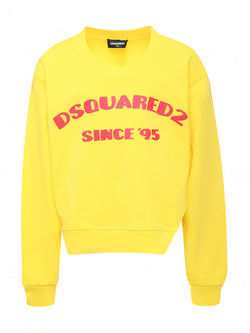 Хлопковый свитшот с принтом Dsquared2 - Общий вид