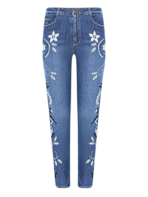 Укороченные джинсы с вышивкой Ermanno Scervino - Общий вид