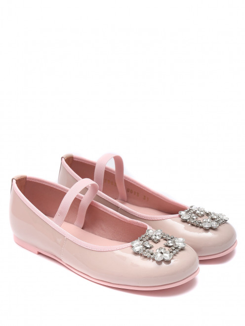 Туфли из кожи, декорированные стразами Pretty Ballerinas - Общий вид