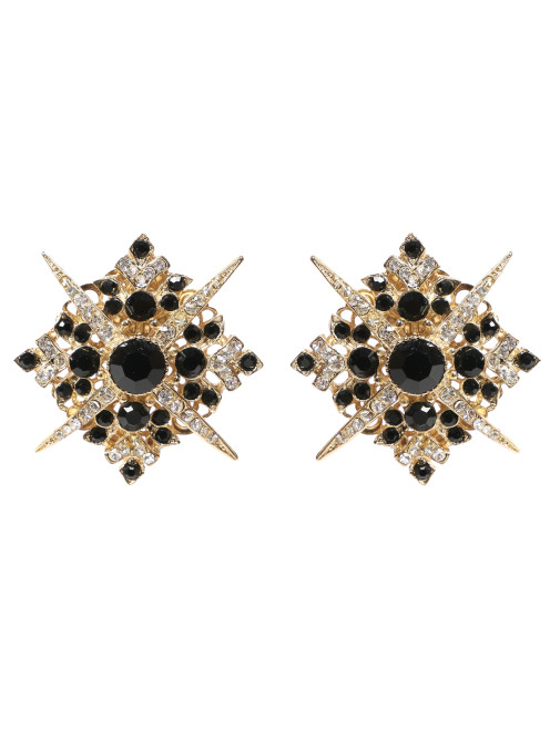 Клипсы из металла декорированные кристаллами Thot Gioielli - Общий вид