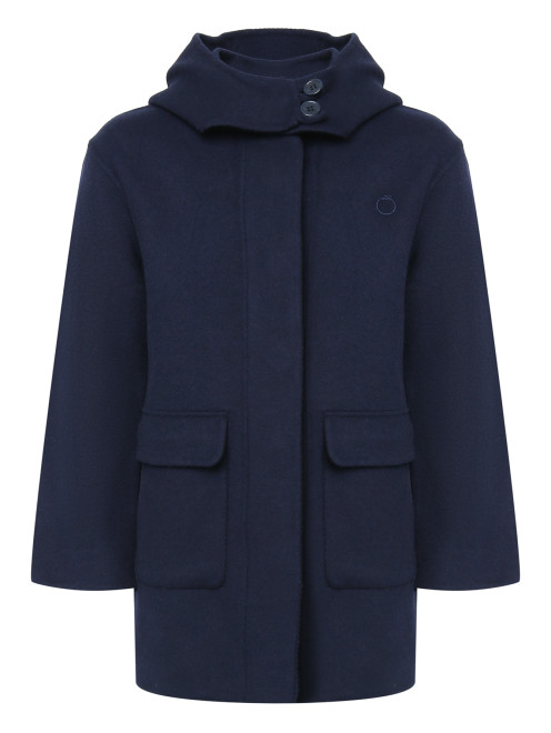 Пальто из смесовой шерсти с капюшоном Trussardi - Общий вид