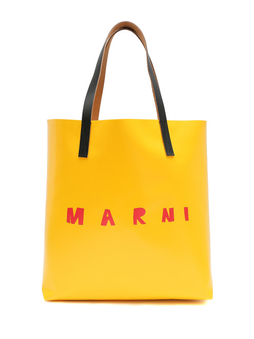 Комбинированная сумка-шоппер с логотипом Marni - Общий вид