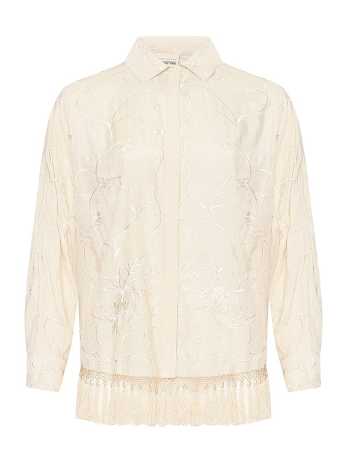 Рубашка из вискозы с цветочным узором и бахромой Semicouture - Общий вид