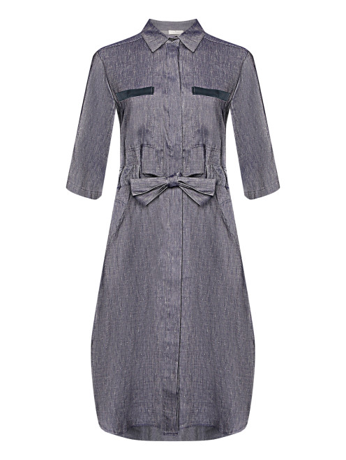 Платье из смешанного льна с накладными карманами Panicale Cashmere - Общий вид