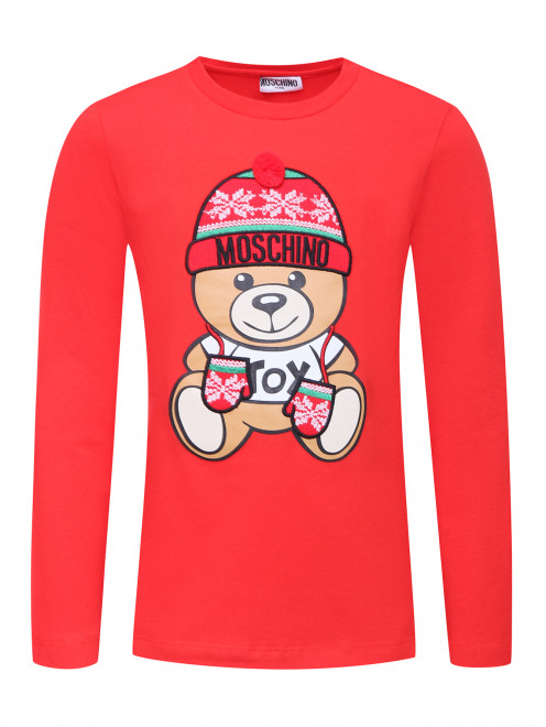 Лонгслив с принтом и аппликацией Moschino Kid - Общий вид