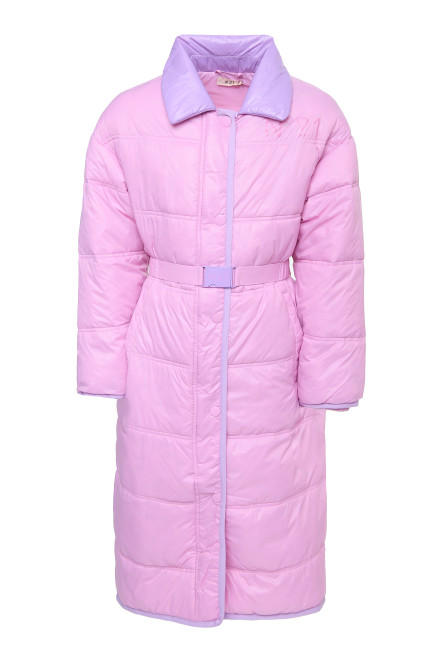 Утепленное пальто с поясом N21 - Общий вид