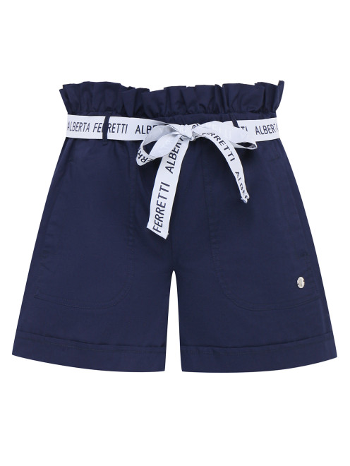 Хлопковые шорты с поясом Alberta Ferretti Junior - Общий вид