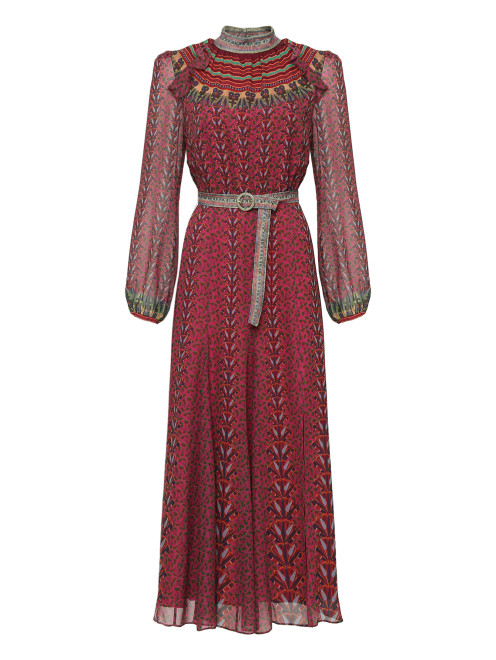 Шелковое платье с цветочным узором Saloni - Общий вид