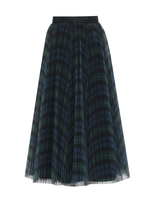 Плиссированная юбка из сетки с узором