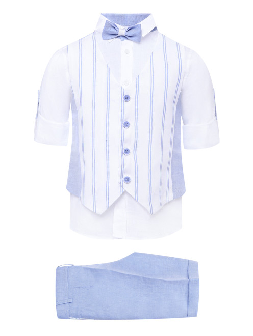 Летний костюм: рубашка, жилет, шорты и бабочка Treapi - Общий вид