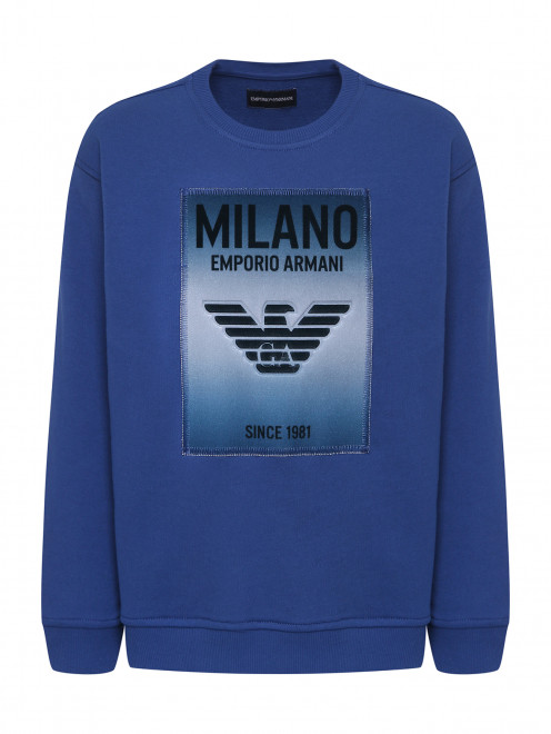 Свитшот из хлопка с аппликацией Emporio Armani - Общий вид