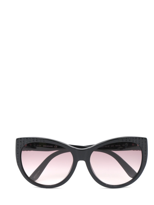 Солнцезащитные очки в пластиковой оправе с декором Swarovski - Общий вид