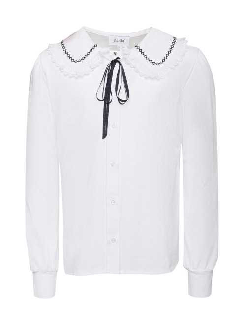 Трикотажная блуза с бантом Aletta Couture - Общий вид
