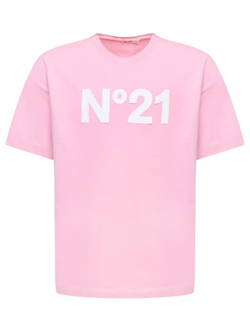 Хлопковая футболка с аппликацией N21 - Общий вид