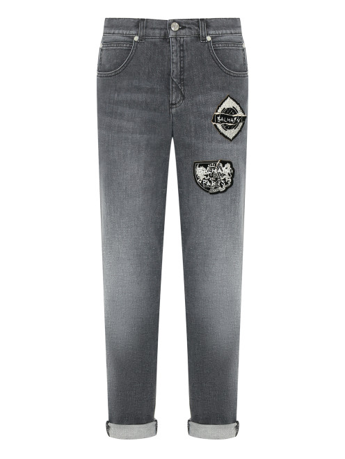 Прямые джинсы с аппликацией BALMAIN - Общий вид