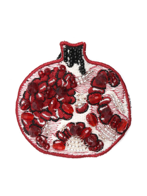 Брошь из текстиля, декорированная бисером Anna Slavutina - Общий вид