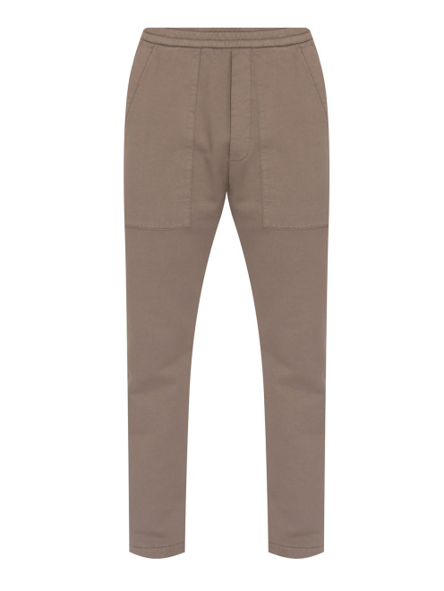 Однотонные брюки из хлопка на резинке Barena - Общий вид