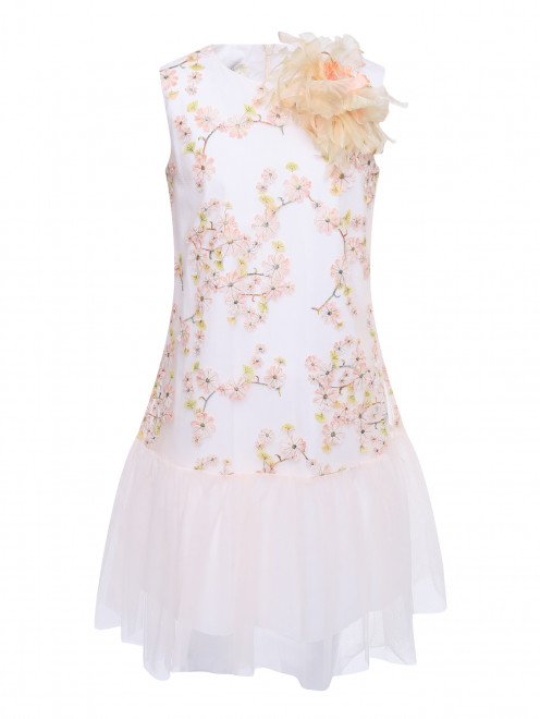 Платье-мини с цветочной аппликацией CAF Children Fashion Atelier - Общий вид