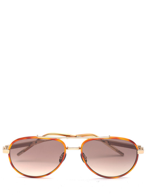 Солнцезащитные очки в оправе из металла с узором  Bottega Veneta - Общий вид