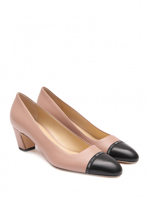 Туфли из комбинированной кожи с логотипом Jimmy Choo - Общий вид