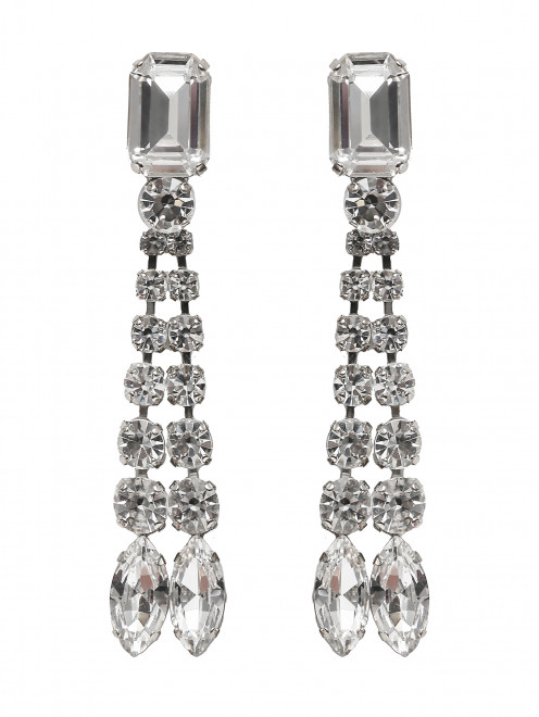 Серьги-капельки из металла и крупных кристаллов Alberta Ferretti - Общий вид