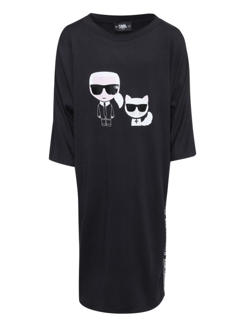 Трикотажное платье с принтом Karl Lagerfeld - Общий вид