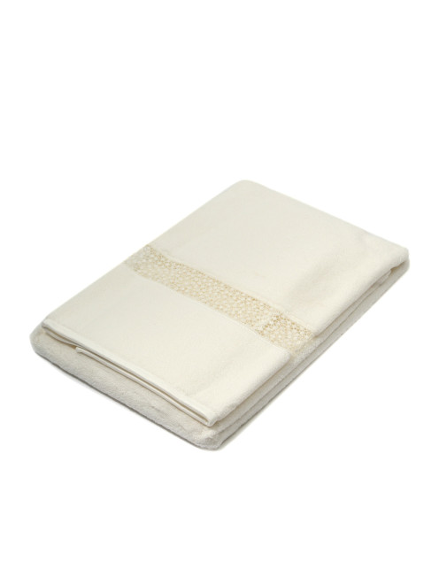 Полотенце из хлопковой махровой ткани с кружевной вставкой Frette - Общий вид