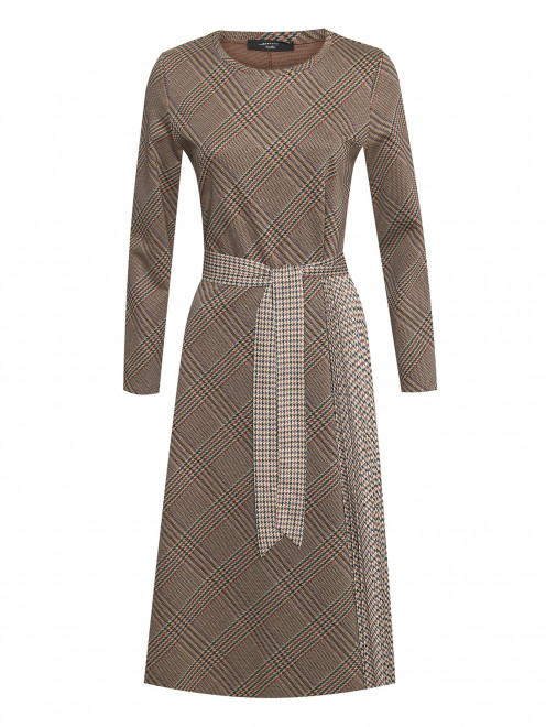 Платье приталенного кроя с узором гусиная лапка Weekend Max Mara - Общий вид