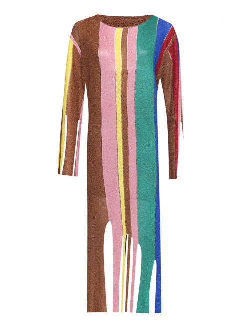 Платье-макси в полоску с разрезами Marina Rinaldi - Общий вид