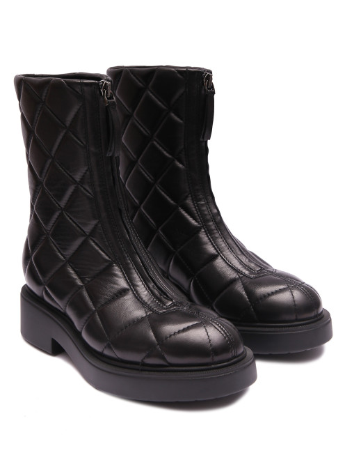 Стеганые ботинки из кожи на молнии  Vittorio Virgili - Общий вид