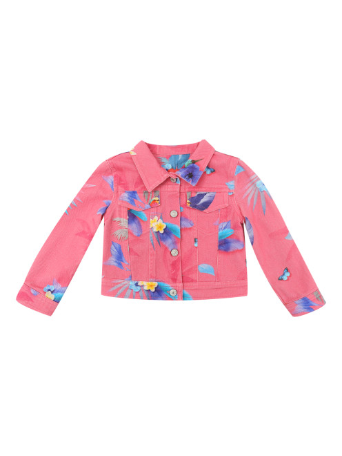Джинсовая куртка с цветочным узором Lapin House - Общий вид