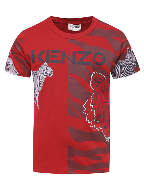 Хлоковая футболка с принтом Kenzo - Общий вид