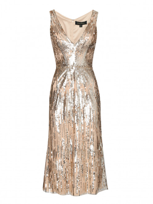 Платье в пайетках, декорированное кристаллами Jenny Packham - Общий вид