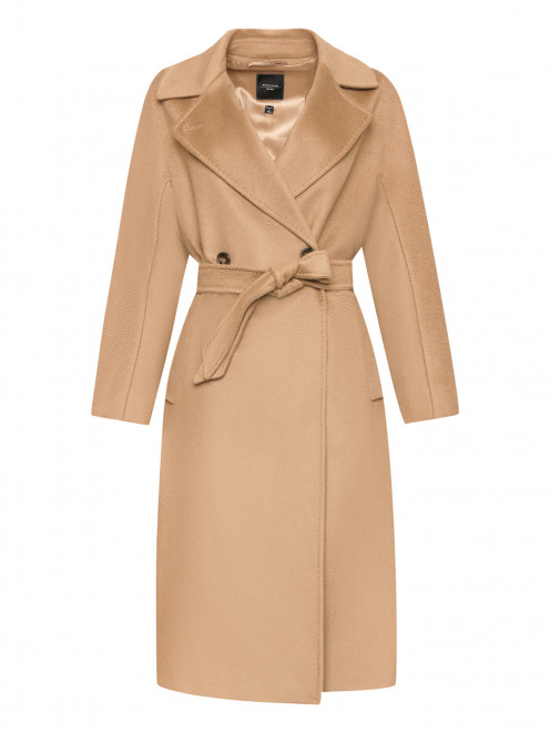Пальто из шерсти с поясом Weekend Max Mara - Общий вид