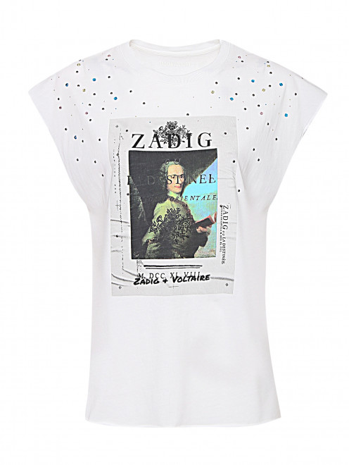 Футболка из хлопка с принтом и аппликацией Zadig&Voltaire - Общий вид