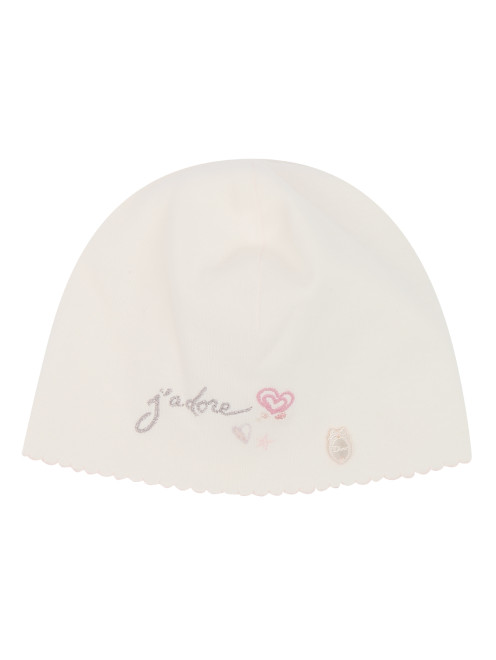 Трикотажная шапочка из хлопка с вышивкой Baby Dior - Общий вид