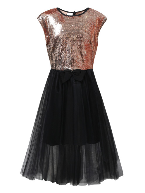 Платье с асимметричной юбкой из сетки Rhea Costa - Общий вид