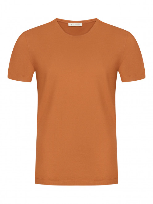 Футболка из хлопка однотонная Piacenza Cashmere - Общий вид
