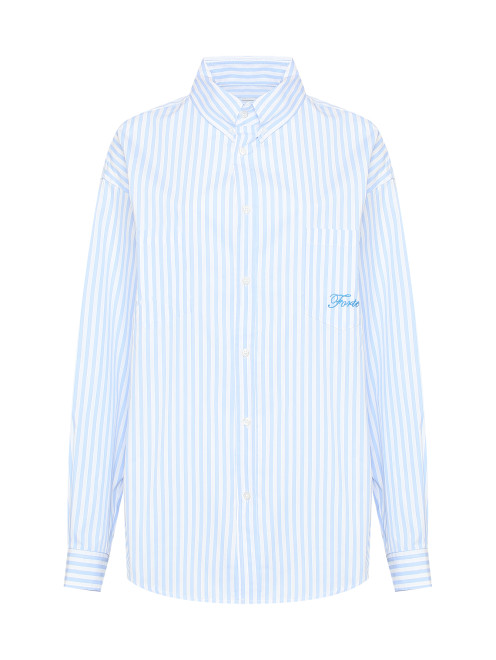 Рубашка из хлопка в полоску Forte Dei Marmi Couture - Общий вид