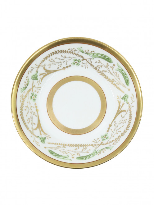 Блюдце кофейное из фарфора с узором и золотой каймой Ginori 1735 - Общий вид