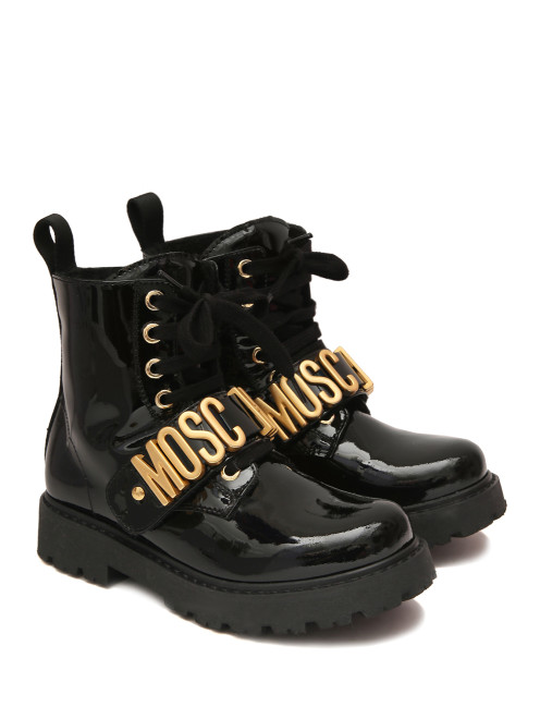 Ботинки с металлическим набором букв Moschino - Общий вид