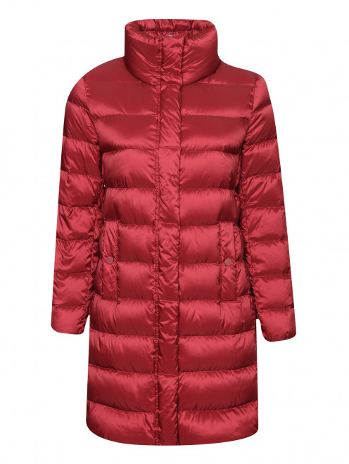 Пуховое полупальто на молнии и кнопках Weekend Max Mara - Общий вид