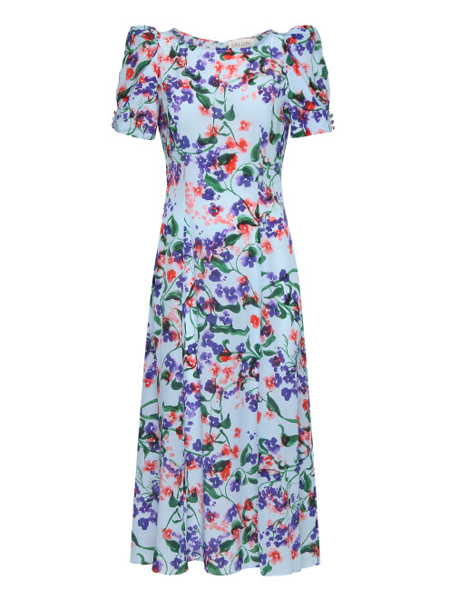 Платье из шелка с цветочным узором Saloni - Общий вид