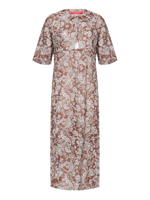 Платье свободного кроя из хлопка с узором Marina Rinaldi - Общий вид