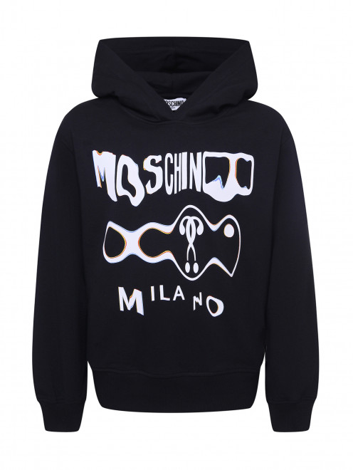 Толстовка с контрастным принтом и капюшоном Moschino Kid - Общий вид