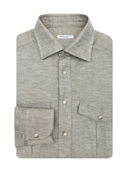 Рубашка из хлопка с накладными карманами Roberto Ricetti - Общий вид