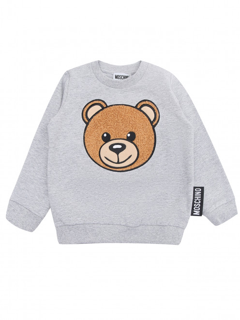 Трикотажная толстовка с аппликацией Moschino Baby - Общий вид