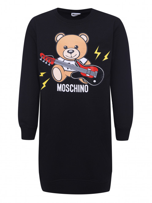 Платье из хлопка с принтом Moschino Kid - Общий вид