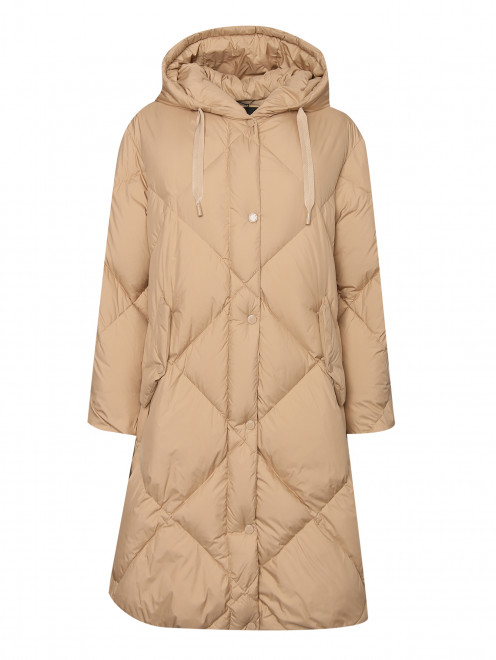 Пуховое стеганое полупальто с капюшоном Weekend Max Mara - Общий вид